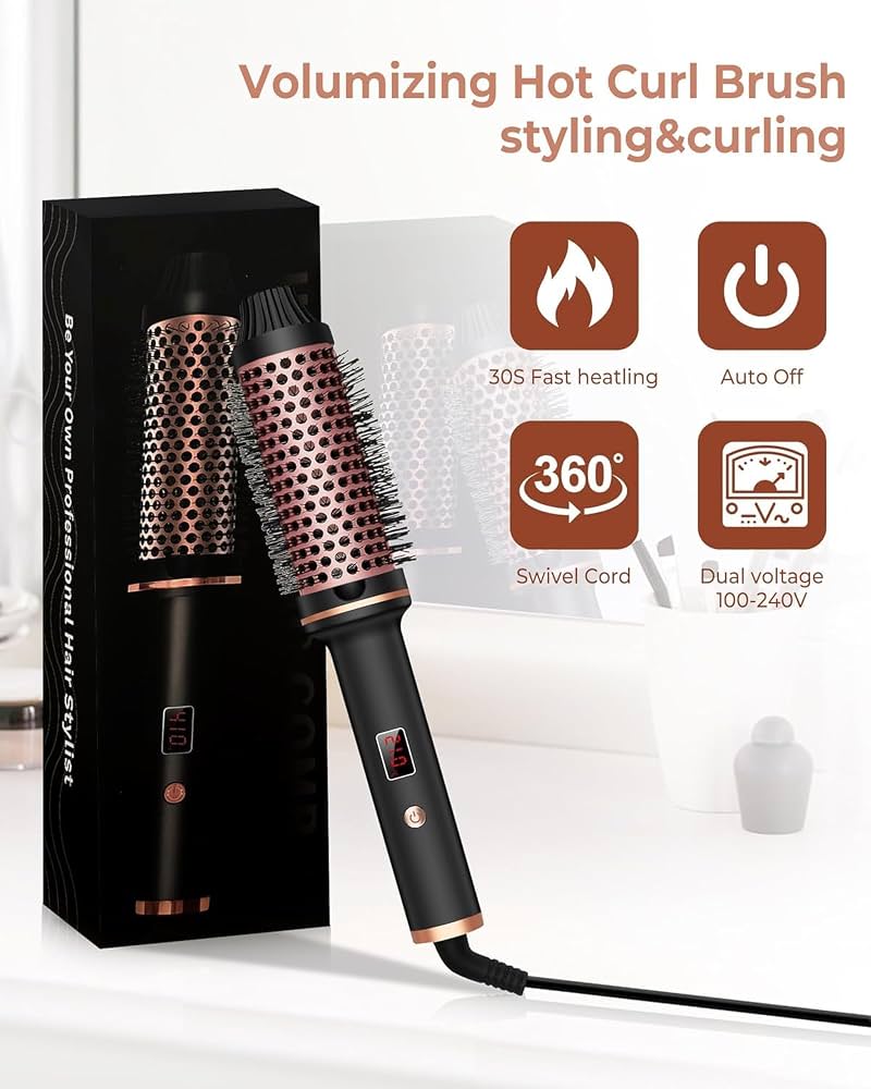 2-in-1 Thermal Curler and Straightening Brush