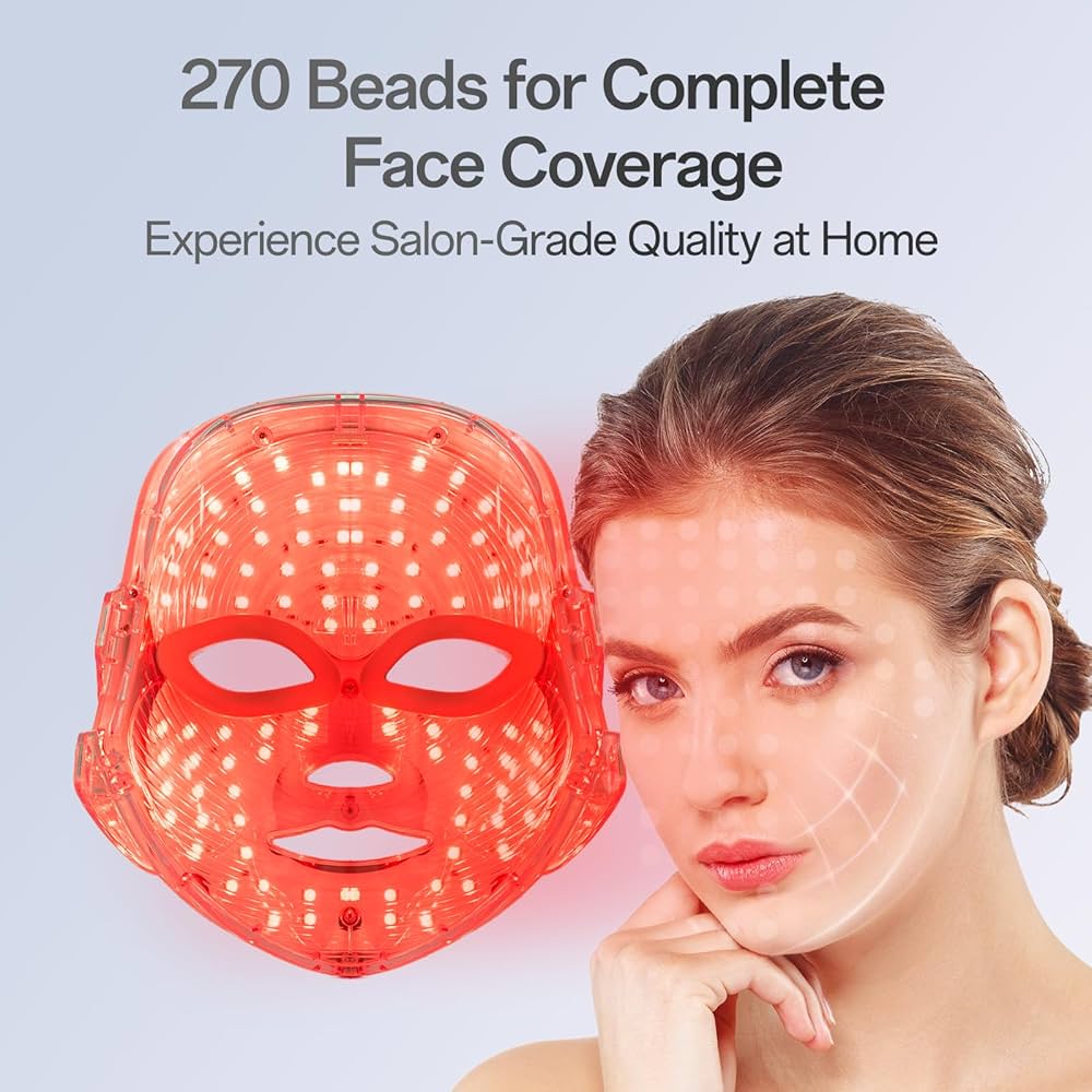 LED Red Light Therapy Face and Neck Mask