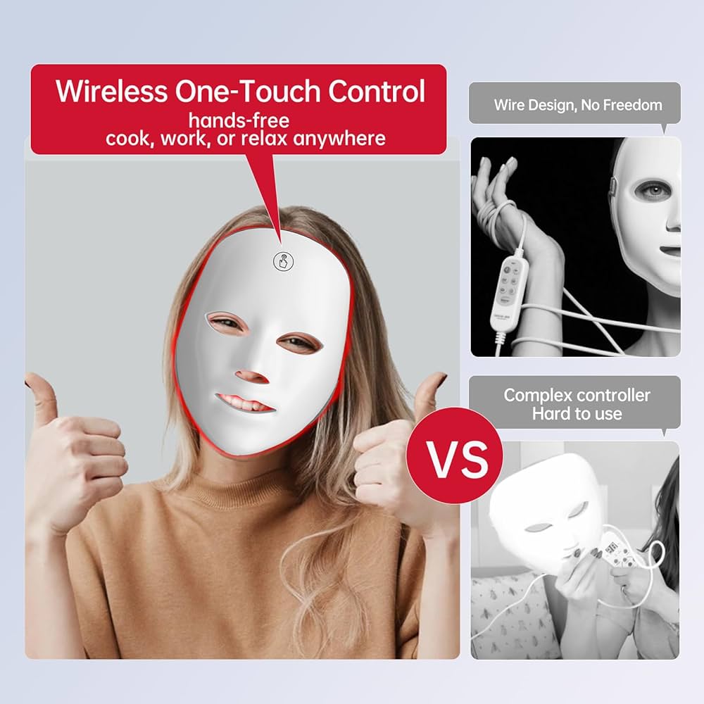 LED Red Light Therapy Face and Neck Mask