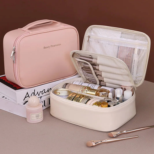 PU Leather Large Capacity Makeup Bag