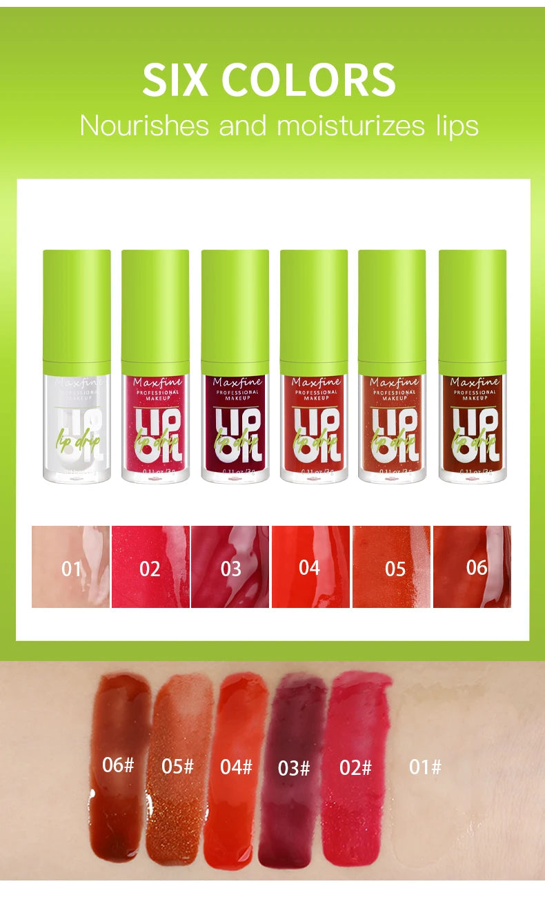 6 Tone Moisturizing Lip Gloss Luminous Shine Hydrating Lip Oil