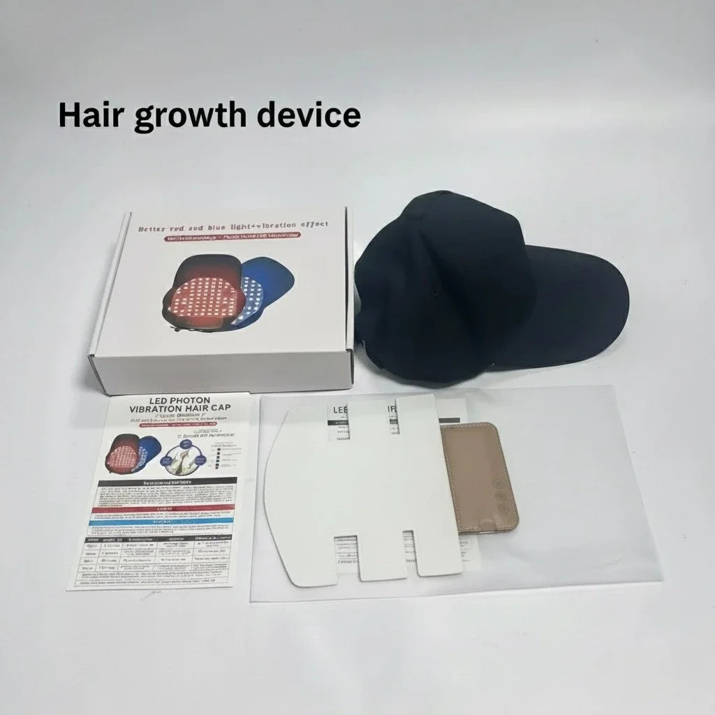 Laser Hair Growth Cap, Red Light Hat, Black