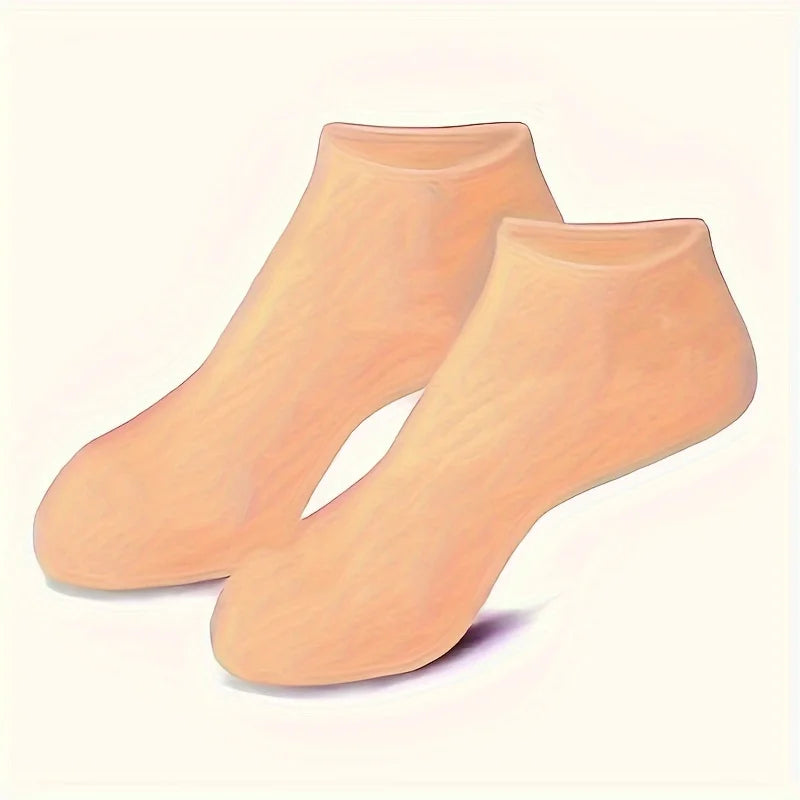 2pk Moisturizing Silicone Gel Socks for Dry Cracked Feet