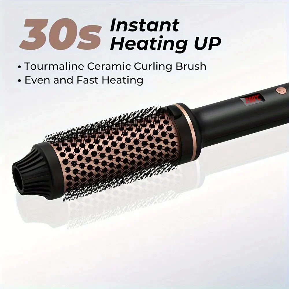 2-in-1 Hair Curler Straightener Styling Brush 