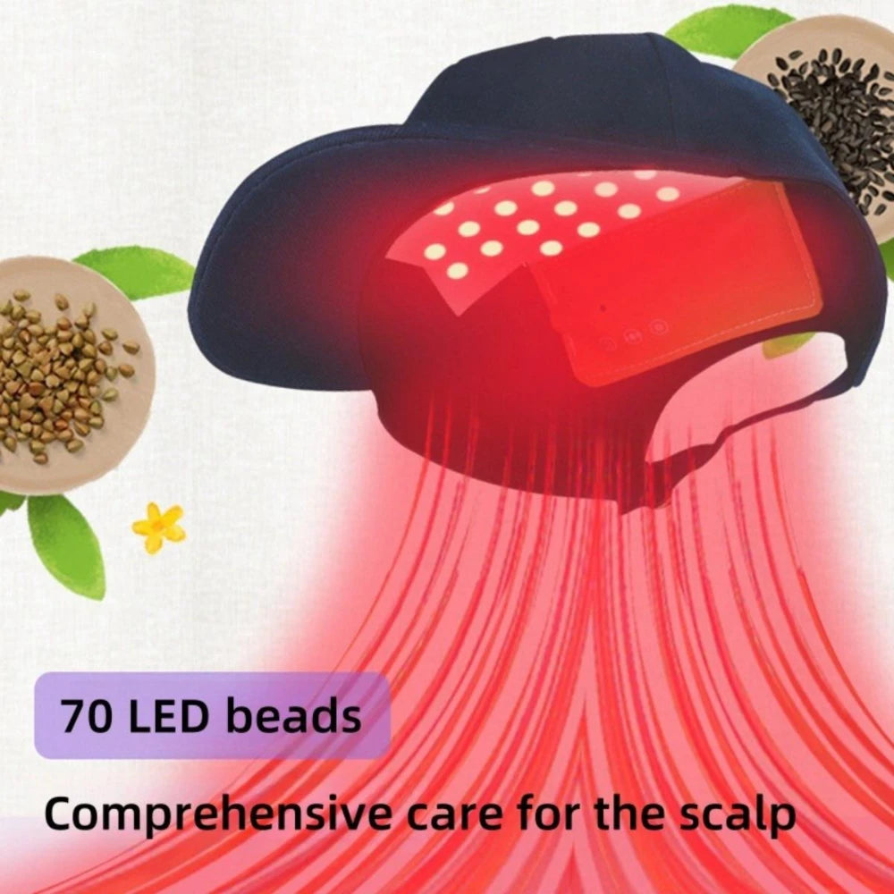 Laser Hair Growth Cap, Red Light Hat, Black