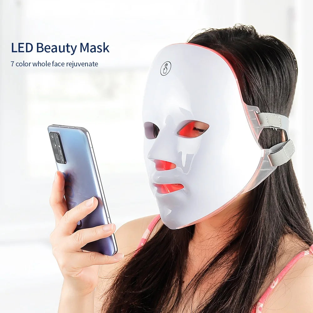 Wireless 7 Color LED Face and Neck Mask