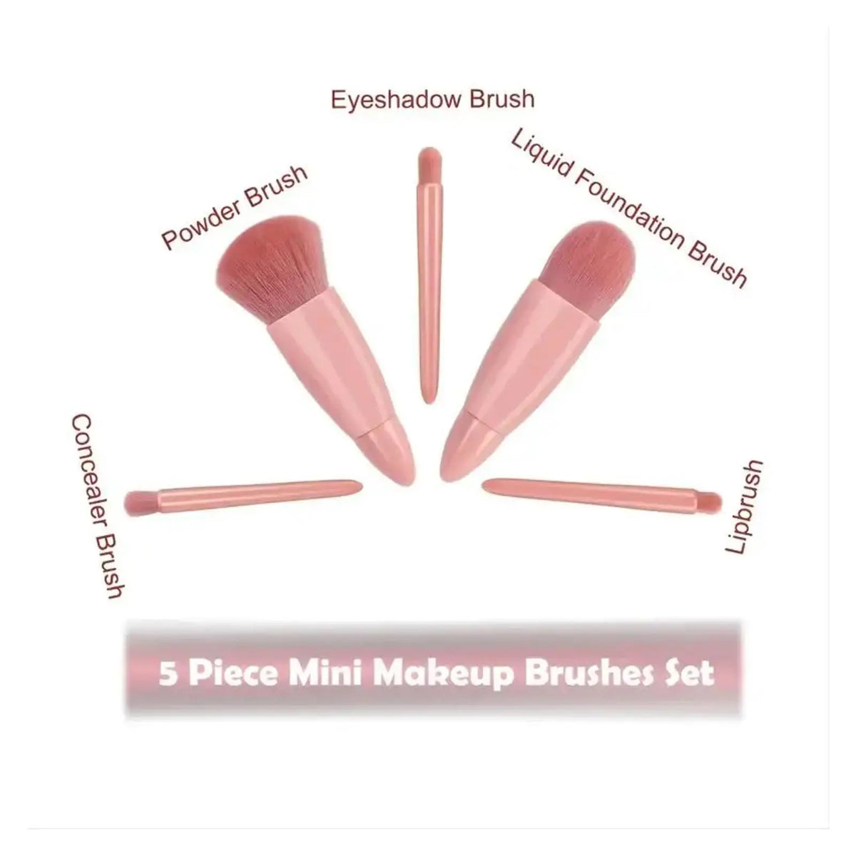 5 Piece Mini Travel Makeup Brush Set