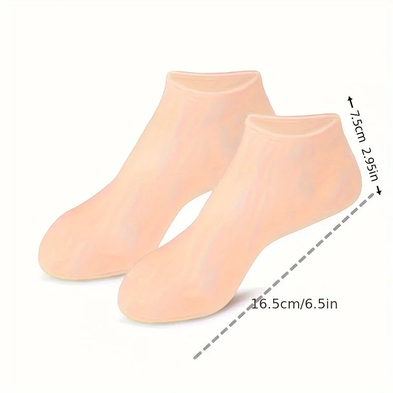 2pk Moisturizing Silicone Gel Socks for Dry Cracked Feet