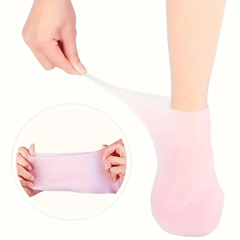 2pk Moisturizing Silicone Gel Socks for Dry Cracked Feet