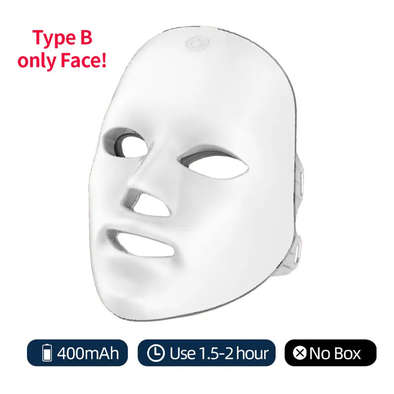 Wireless 7 Color LED Face and Neck Mask Skin Rejuvenation Device