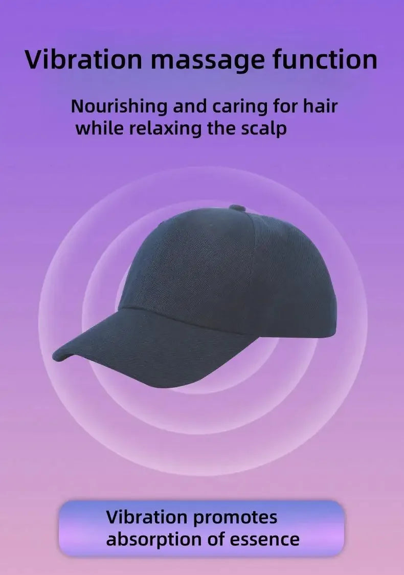 Laser Hair Growth Cap, Red Light Hat, Black