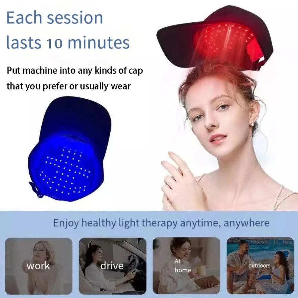 Laser Hair Growth Cap, Red Light Hat, Black
